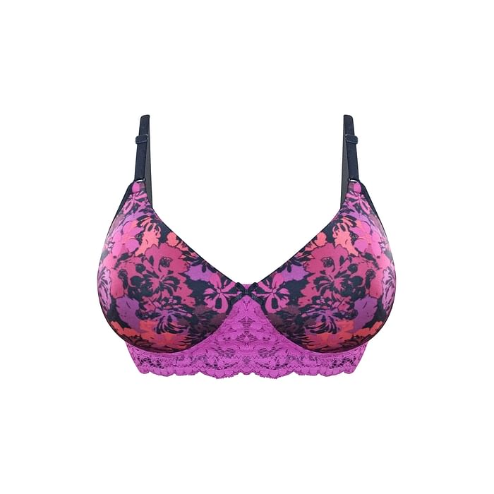 

Clovia Padded Non-Wired Full Cup Floral Print Multiway T-shirt Bra in Magenta - Lace - BR1806S19, Multicolour