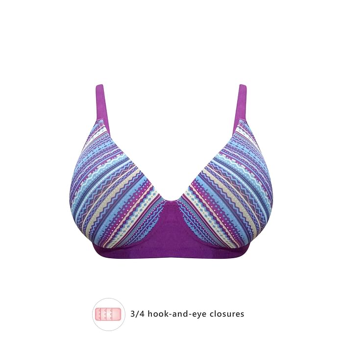 

Clovia Padded Non-Wired Printed Full Coverage T-Shirt Bra in Purple - BR1866N15