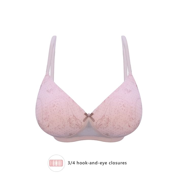 

Clovia Padded Non-Wired Full Cup Bra in Baby Pink - BR1866X22, Light pink