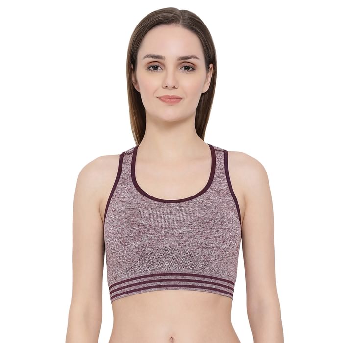 

Clovia Padded Activewear Gym/Sports Seamless Bra - BR1868P12, Lavender