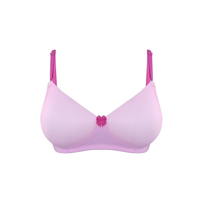 

Clovia Padded Non-Wired Full Cup T-shirt Bra in Baby Pink - BR1897K22, Light pink