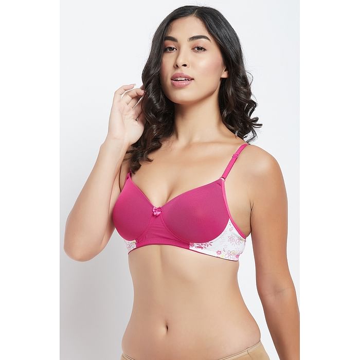 

Clovia Padded Non-Wired Full Cup T-shirt Bra in Pink - BR1897S14
