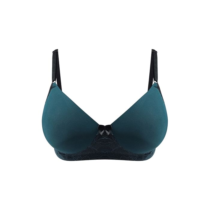 

Clovia Padded Non-Wired Full Cup Bra in Jade Green - BR1897T17, Dark green