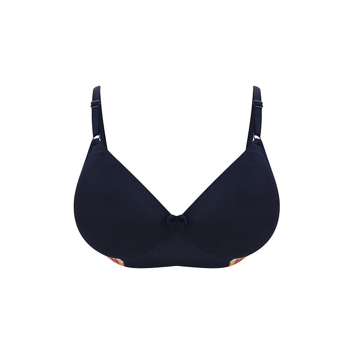 

Clovia Padded Non-Wired Full Cup T-shirt Bra in Navy - BR1897X19, Multicolour