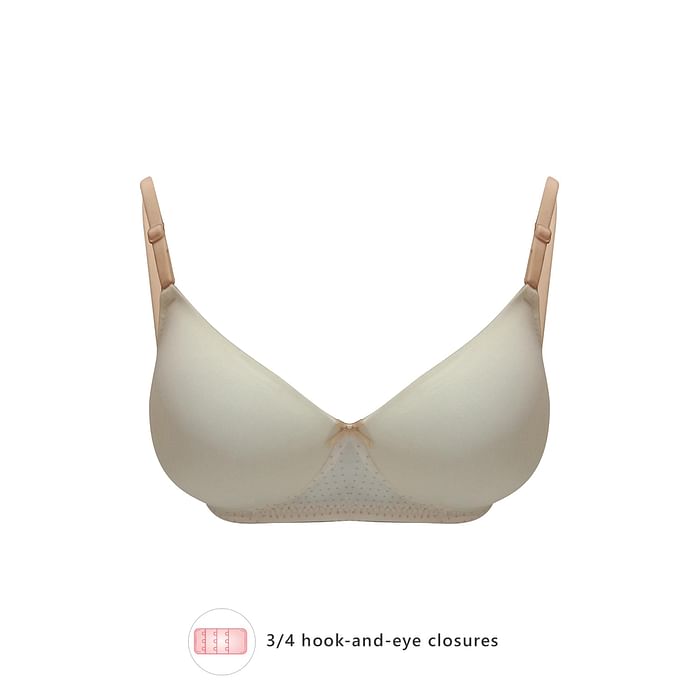 

Clovia Padded Non-Wired Full Cup Multiway T-shirt Bra in Cream Colour - BR1897Y18, White