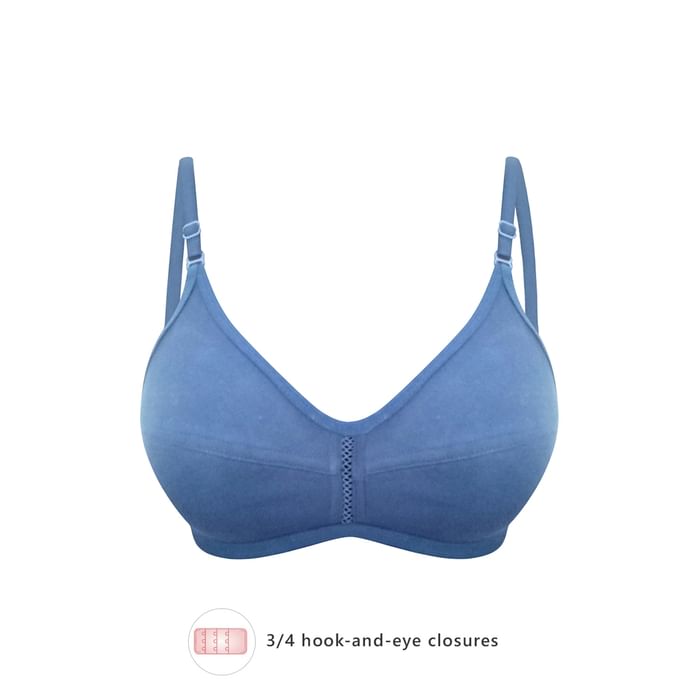 

Clovia Non-Padded Non-Wired Full Cup Bra in Dark Blue - Cotton Rich - BR2010P08, Navy