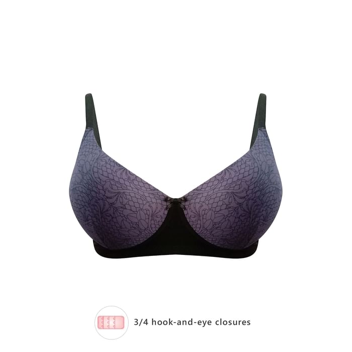 

Clovia Level 1 Push-up Non-Wired Demi Cup Printed Bra in Purple - BR2023M15