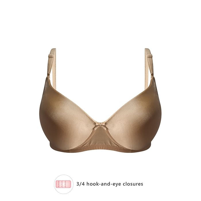 

Clovia Padded Non-Wired Demi Cup Multiway Push-up Bra in Light Brown - BR2023P24, Nude-colour