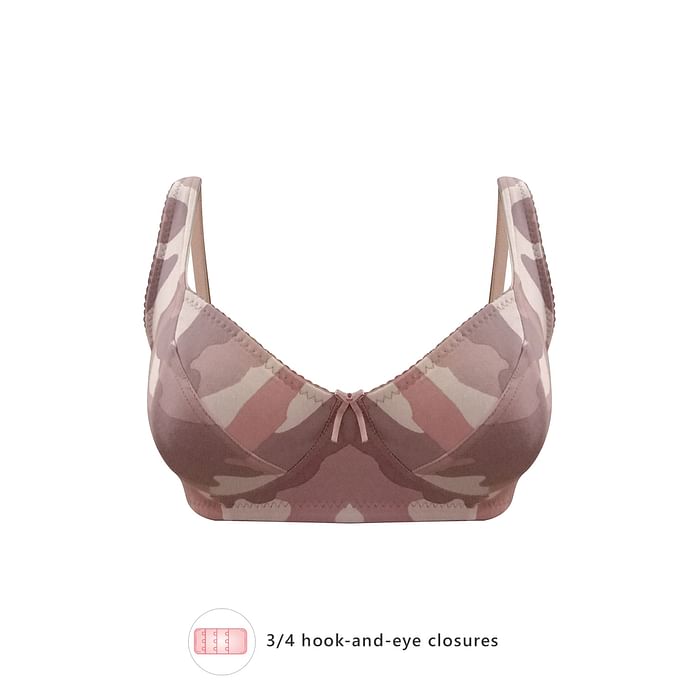 

Clovia Non-Padded Non-Wired Full Cup Camouflage Print Bra in Dusty Pink - Cotton - BR2038L22, Light pink