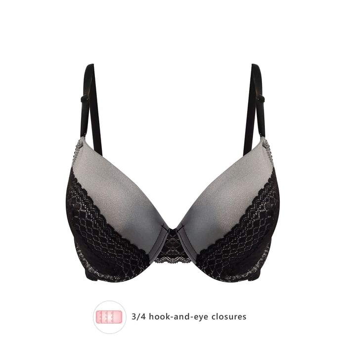 

Clovia Lightly Padded Underwired Multiway Bridal Bra in Black - Lace - BR2044R13