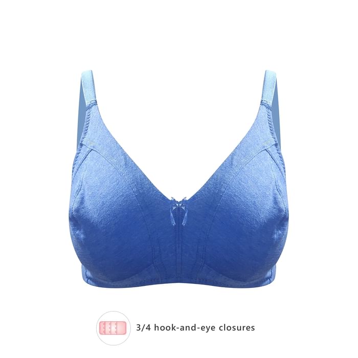

Clovia Non-Padded Non-Wired Full Coverage Bra in Blue - 100% Cotton - BR2057P08, Navy