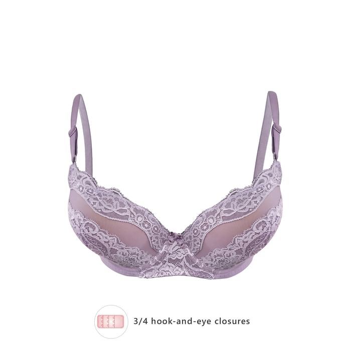 

Clovia Push-up Underwired Demi Cup Bra in Dusty Pink - BR2144P12, Lavender