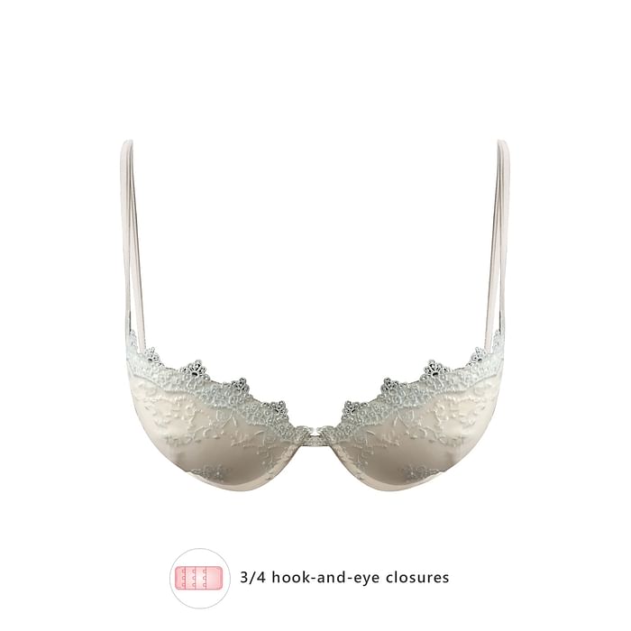 

Clovia Level 1 Push-up Underwired Demi Cup Bra in White - Lace - BR2197P18