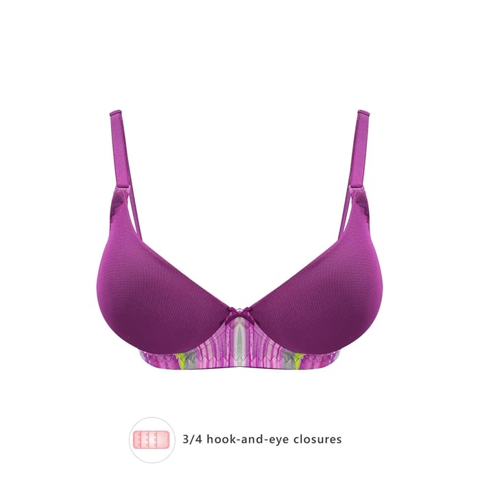 

Clovia Level 1 Push-up Non-Wired Demi Cup Multiway Bra in Dark Purple - BR2222P15