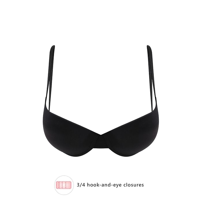 

Clovia Level 1 Push-up Underwired Demi Cup T-shirt Bra in Black - BR2237P13