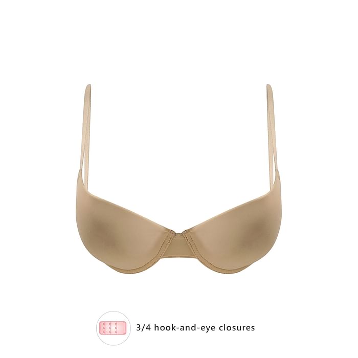 

Clovia Level 1 Push-up Underwired Demi Cup T-shirt Bra in Nude Colour - BR2237P24