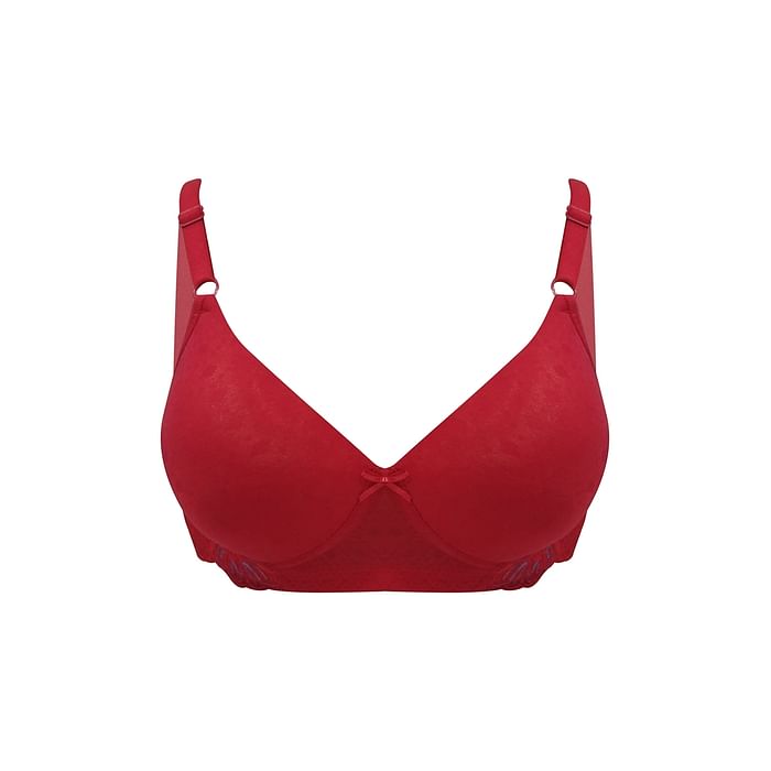 

Clovia Padded Non-Wired Full Cup T-shirt Bra in Red - BR2313P04