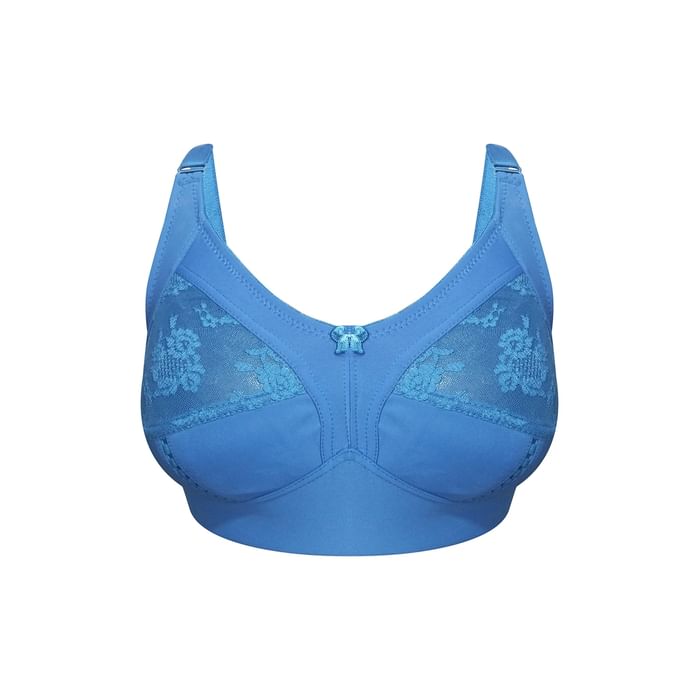 

Clovia Non-Padded Non-Wired Plus Size Bra in Blue - Lace - BR2352P08, Navy