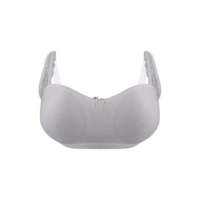 

Clovia Non-Wired Lightly Padded Spacer Cup T-shirt Bra in White - Cotton Rich - BR2420P18