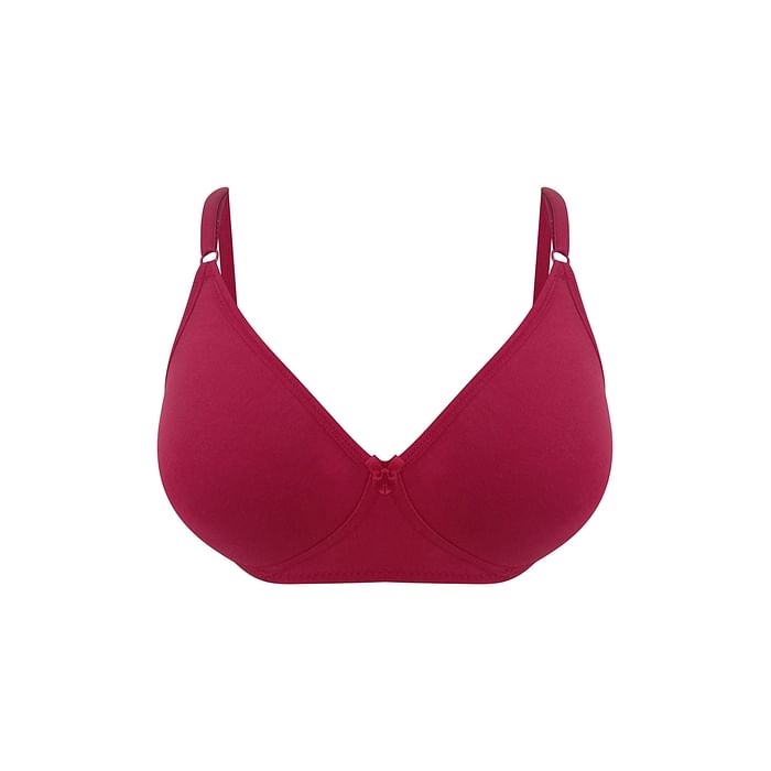 

Clovia Non-Padded Non-Wired Full Cup T-shirt Bra in Maroon - Cotton - BR3000P09