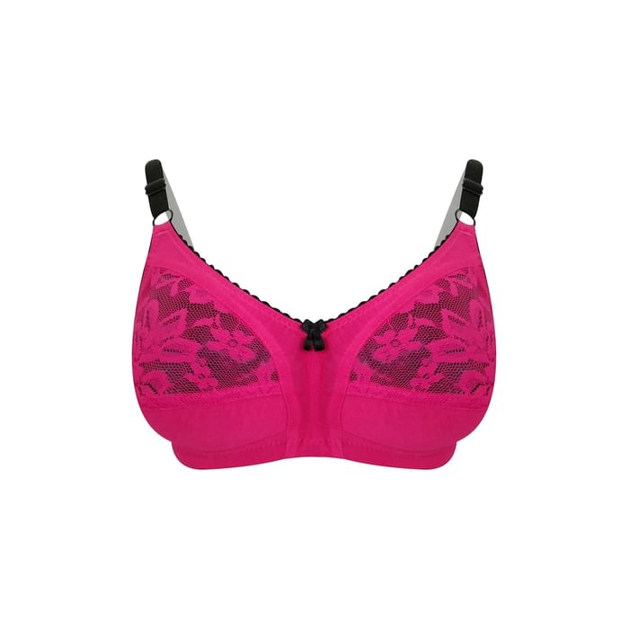 

Clovia Non-Padded Non-Wired Full Figure Bra in Magenta - Cotton - BR5003R14, Pink