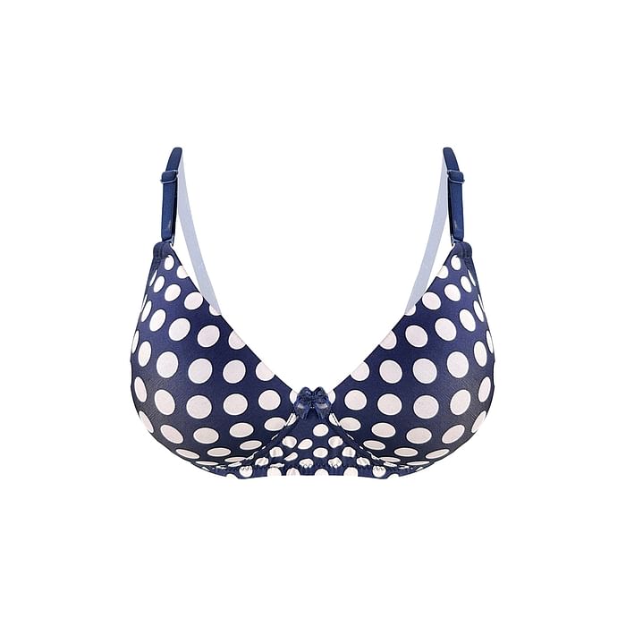 

Clovia Padded Non-Wired Full Cup Polka Dot Print Multiway T-shirt Bra in Navy - BR5202A08