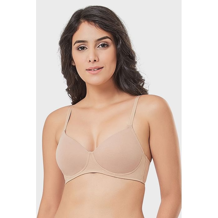 

Clovia Amante- Carefree Casuals Padded Non-Wired T-Shirt Bra - BR1021624, Nude-colour