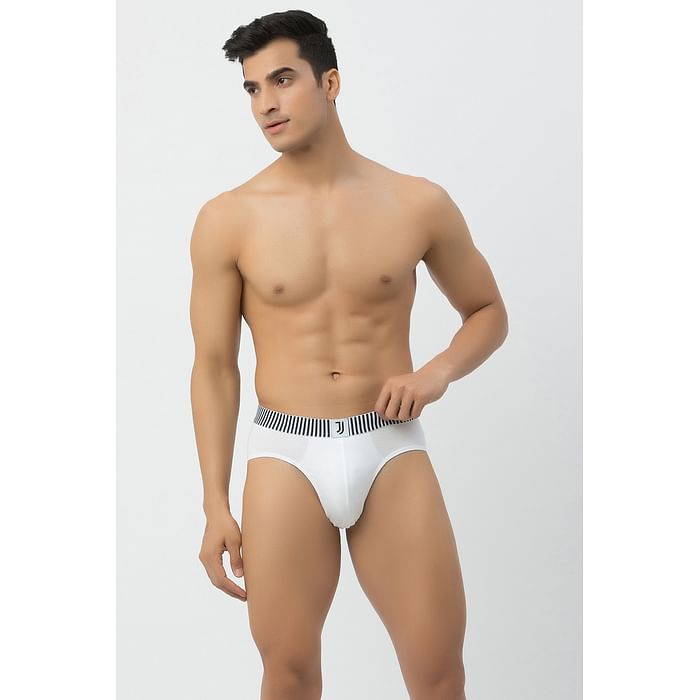 

Clovia John Players Champion Cotton Brief in White - JBF005M18