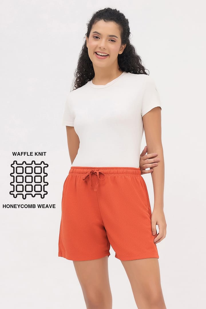 Buy Chic Basic Shorts in Rust Orange Colour - Waffle Online - Clovia