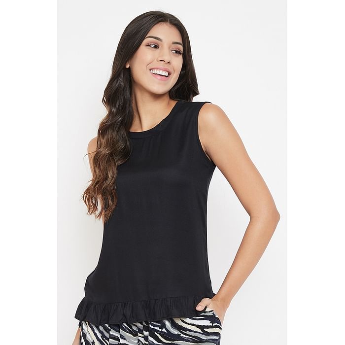 

Clovia Chic Basic Tank Top in Black - Crepe - LT0149P13