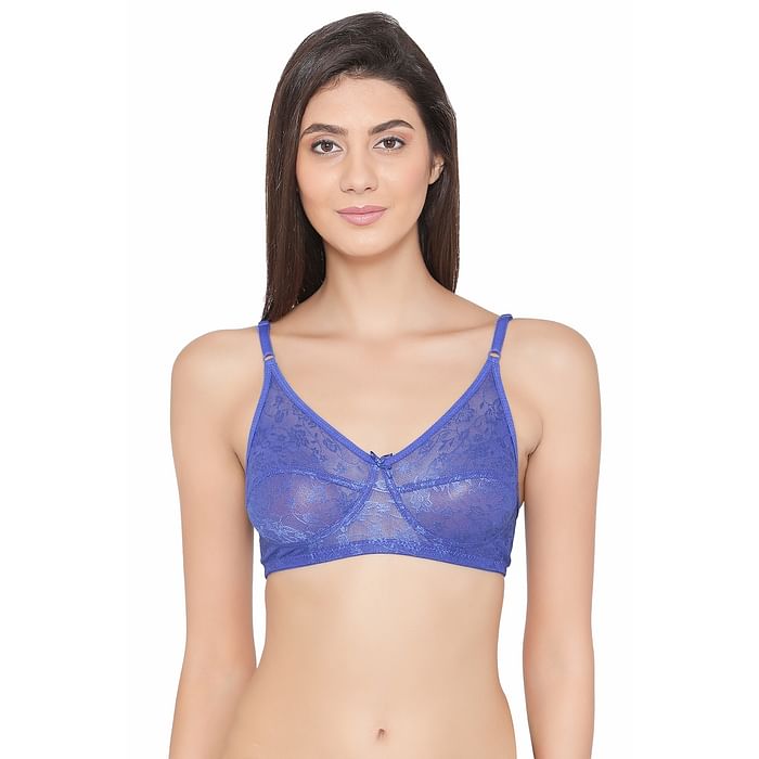 

Clovia Chic Non-Padded Wirefree Full Coverage Bra In Blue - BR0181Q21