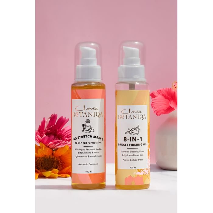 

Clovia Clovia Botaniqa 8-in-1 Breast Firming Oil - 100 ml & No Stretch Marks Oil 13-in-1 Formulation - 100 ml - BQC001B02, Light yellow