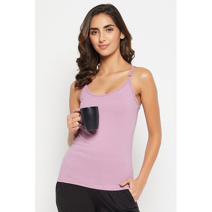 

Clovia Camisole in Lilac - Cotton - CM0006P12, Lavender