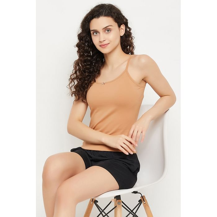 

Clovia Chic Basic Camisole in Nude Colour - Cotton - CM0038P24