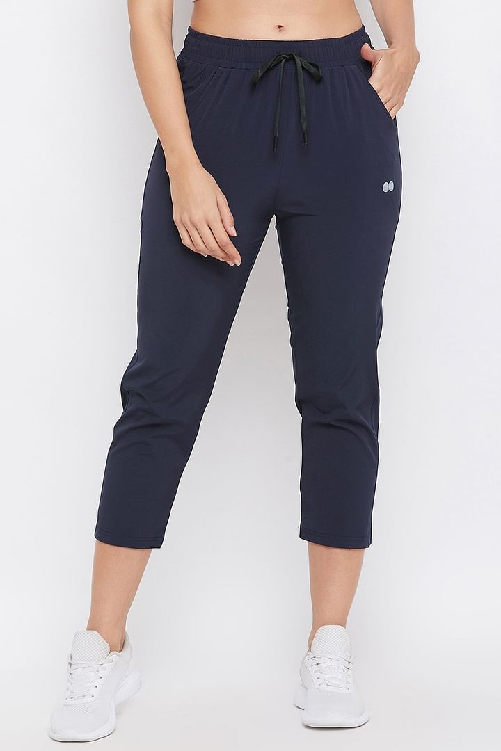 Buy Comfort Fit Active Capri Length Track Pant in Navy Online India, Best  Prices, COD - Clovia - AB0052P08