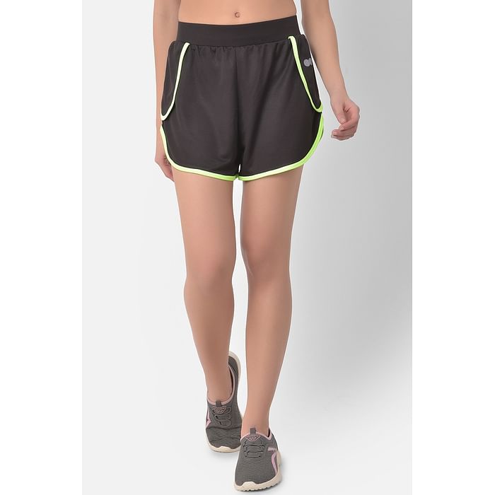 

Clovia Comfort-Fit Active Dolphin Shorts in Black - AB0068P13