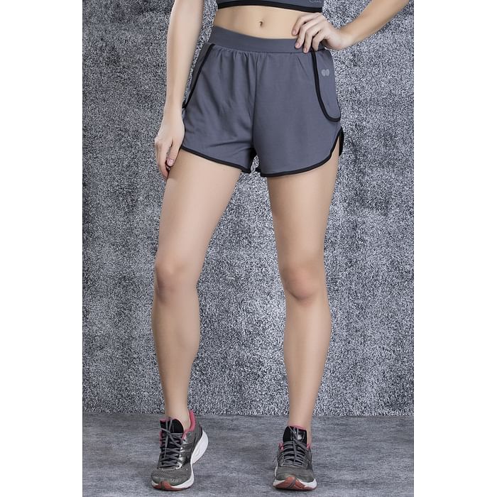 

Clovia Comfort-Fit Active Dolphin Shorts in Dark Grey - AB0068P05