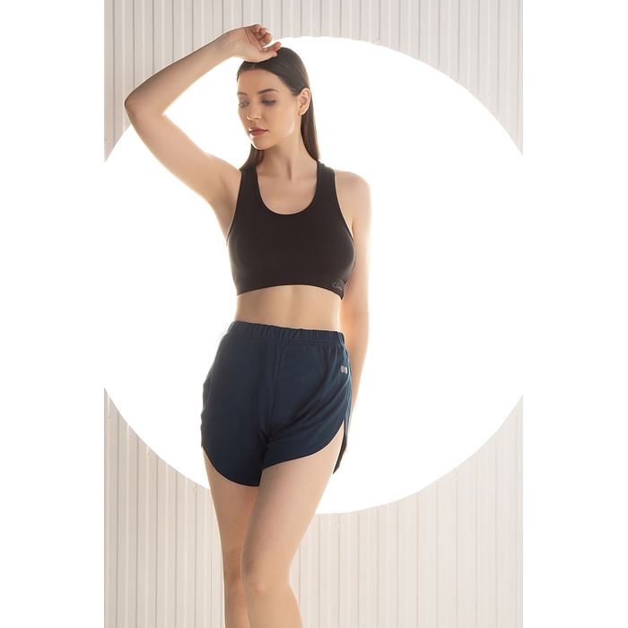 

Clovia Comfort Fit Active Dolphin Shorts in Teal Blue - AB0056P36