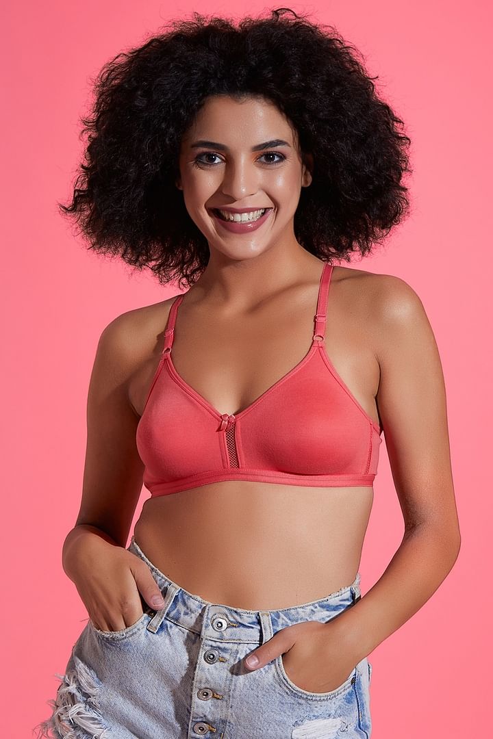 Buy Smoothie Non-Padded Non-Wired Full Coverage Bra in Pink - Cotton Rich  Online India, Best Prices, COD - Clovia - BR0638A22