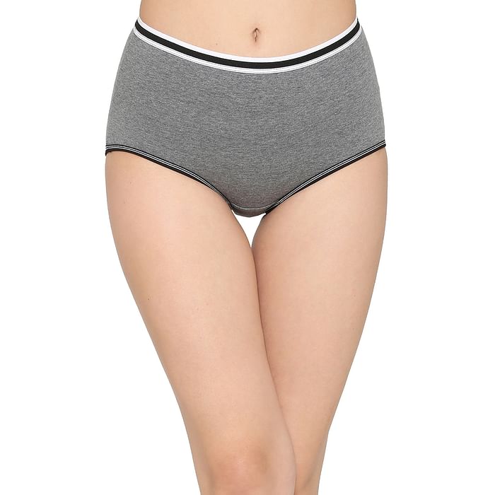 

Clovia Cotton Mid Waist Hipster Panty - PN2720P01, Light grey