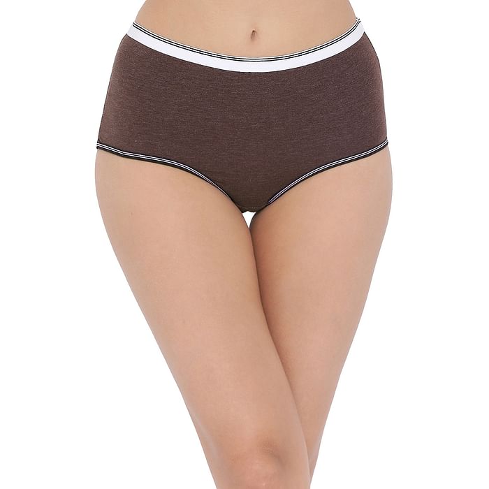 

Clovia High Waist Hipster Panty - Cotton - PN2720P06, Brown