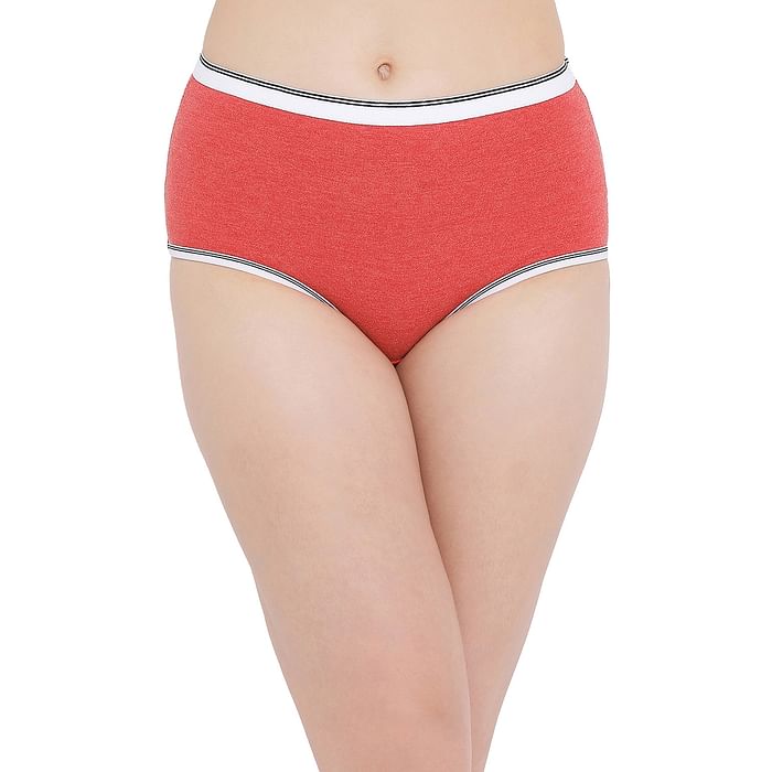 

Clovia Cotton High Waist Hipster Panty - PN5016R04, Red