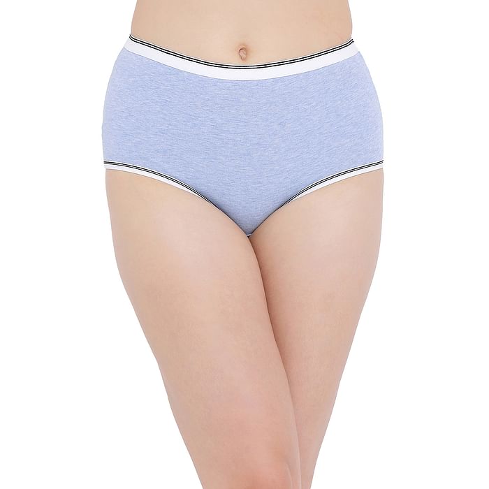 

Clovia Cotton High Waist Hipster Panty - PN5016R03, Light blue