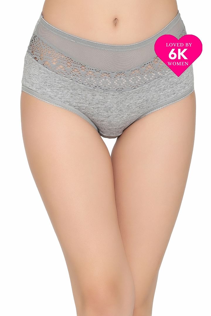 Buy Cotton High Waist Hipster Panty with Lace Panels at Sides Online India,  Best Prices, COD - Clovia - PN1057P14