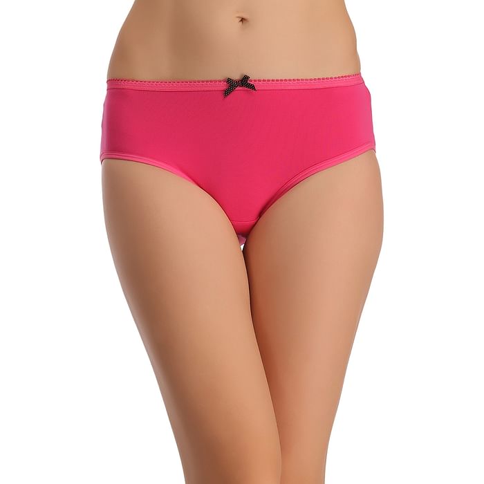 

Clovia Cotton Mid Waist Hipster Panty - PN0782P14, Pink