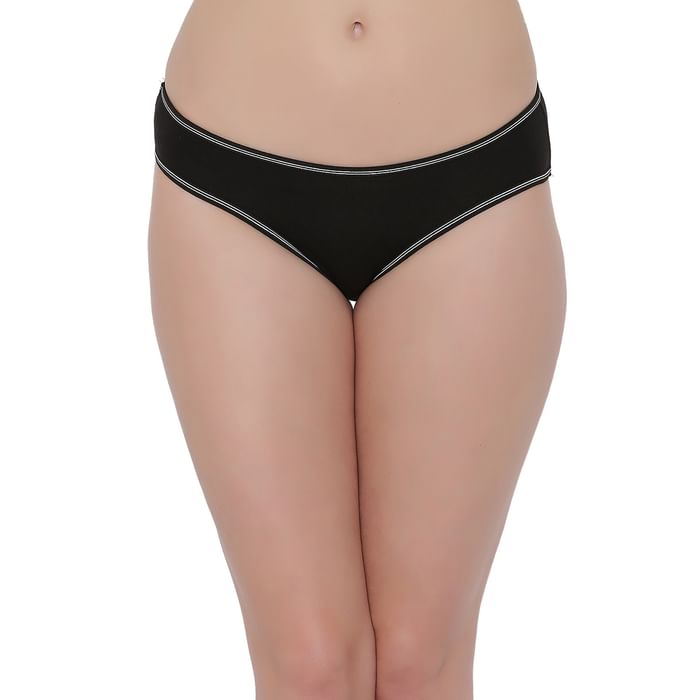 

Clovia Low Waist Bikini Panty - Cotton - PN2557P13, Black