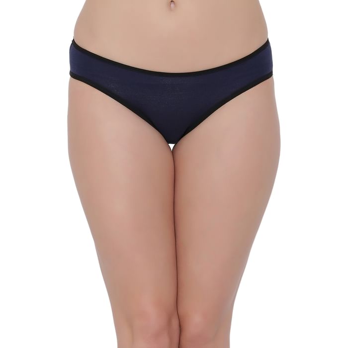 

Clovia Low Waist Bikini Panty In Blue - Cotton - PN2557P08, Navy