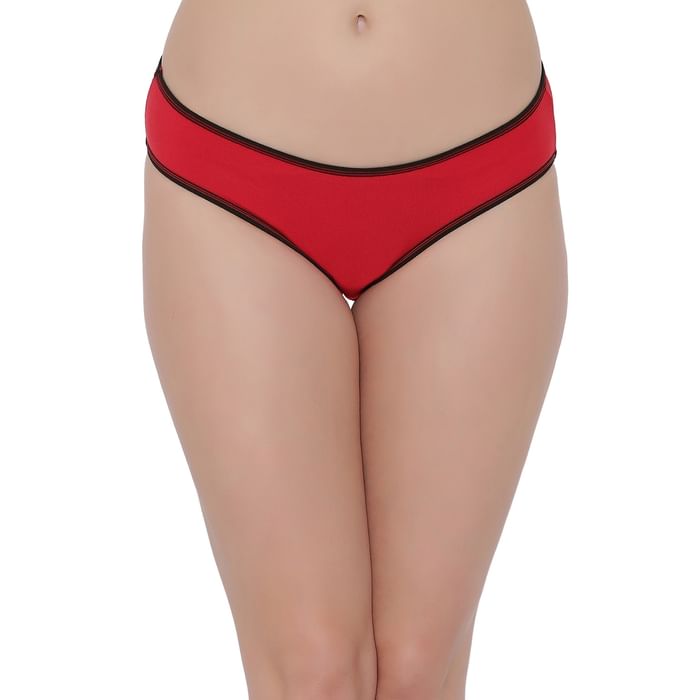 

Clovia Cotton Low Waist Bikini Panty In Red - PN2557P04