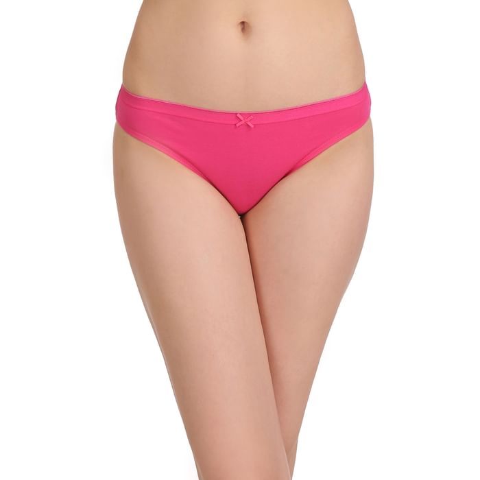 

Clovia Cotton Low Waist Bikini Panty - PN2596P14, Pink