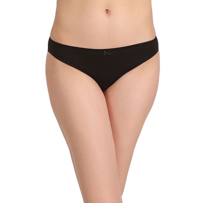 

Clovia Cotton Low Waist Bikini Panty - PN2596P13, Black